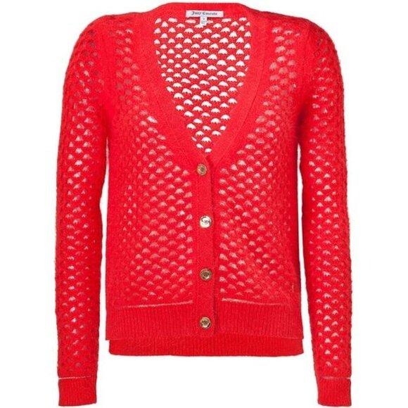 Juicy Couture Open Weave Rabbit Hair Cardigan - Picture 1 of 9